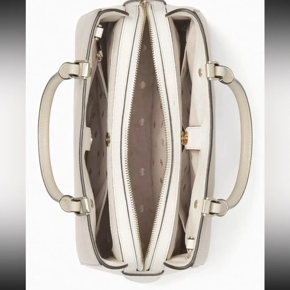 Kate Spade New York Leila Medium Triple compartment Satchel In Light Sand/Gold